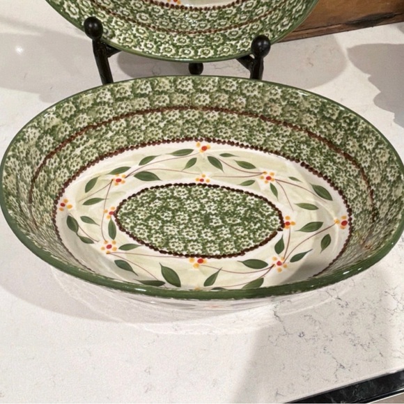 Temp-Tations Oval Serving Dishes Old World Green